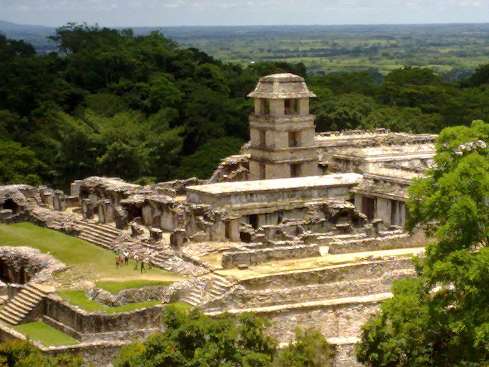 City of Palenque and inscription pyramid