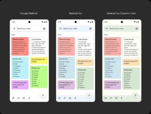Google Keep Front page interface