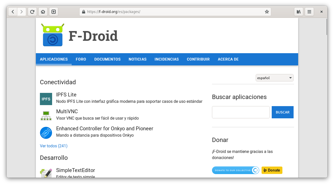 F-Droid, repository and store of Open Source applications for Android.
