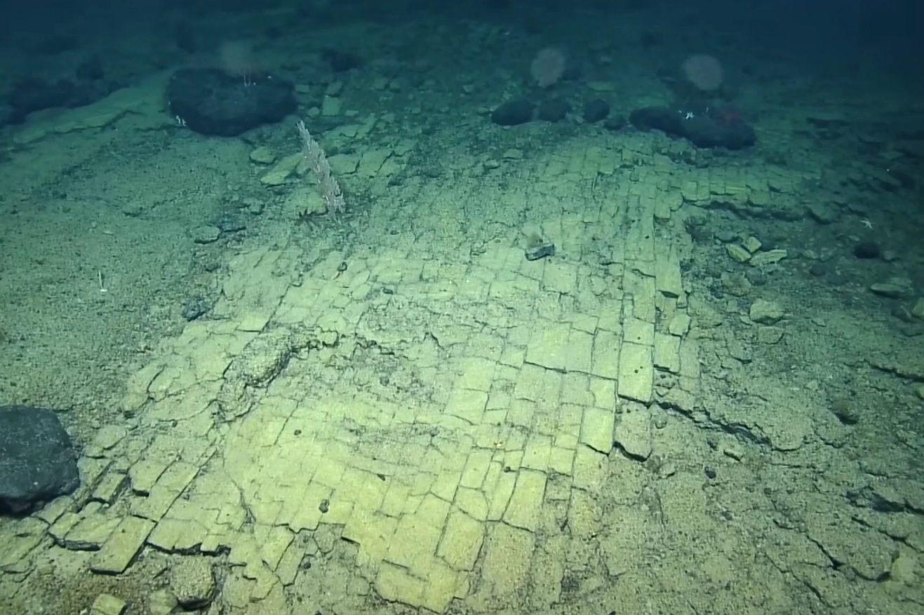A brick road on the seafloor surprises explorers.