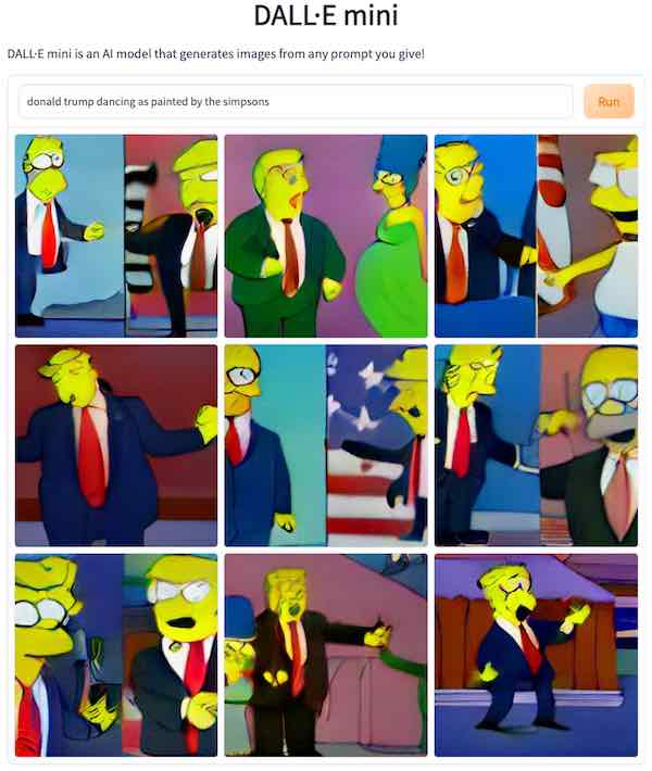 DALLE mini Trump Simpsons