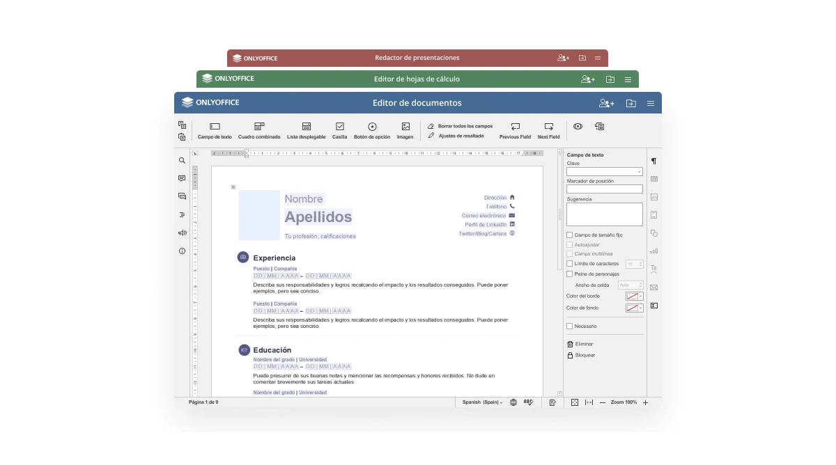 ONLYOFFICE Docs, create and edit documents online with total freedom