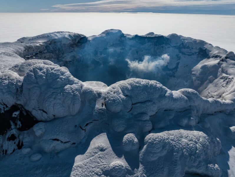 Antarctic volcano full of lava