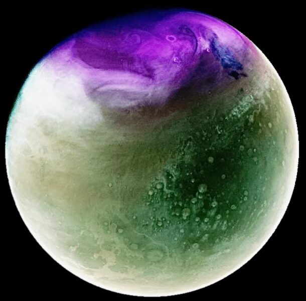 Planet Mars in ultraviolet light