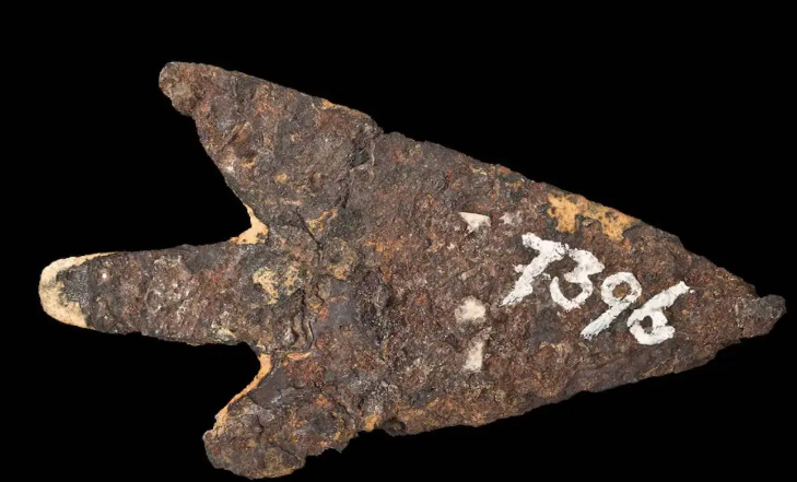 The arrowhead made of meteorite was found in Switzerland.