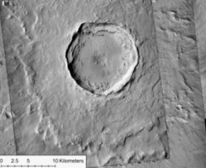 The incredible crater of Mars left millions of others around.